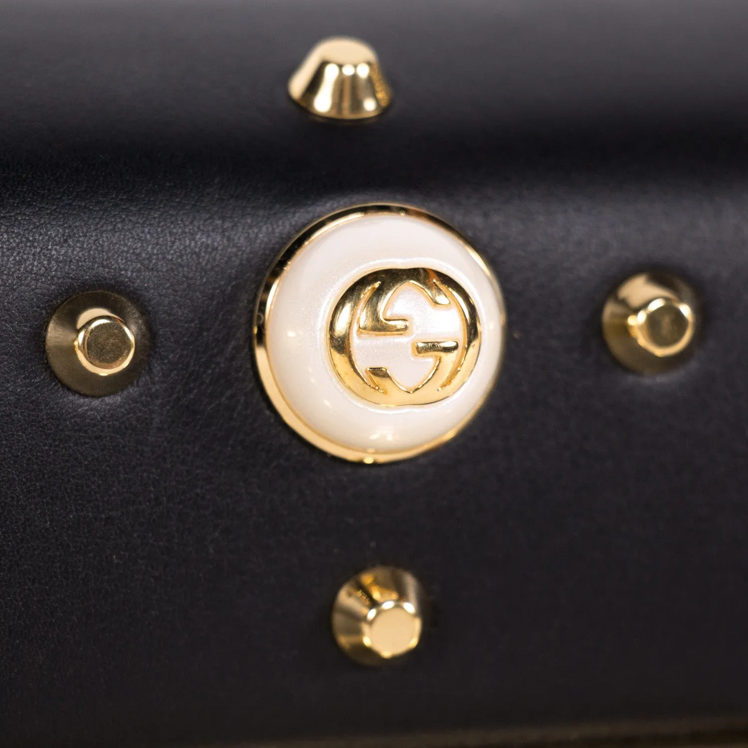 Gucci Padlock Studded Leather Shoulder Bag
