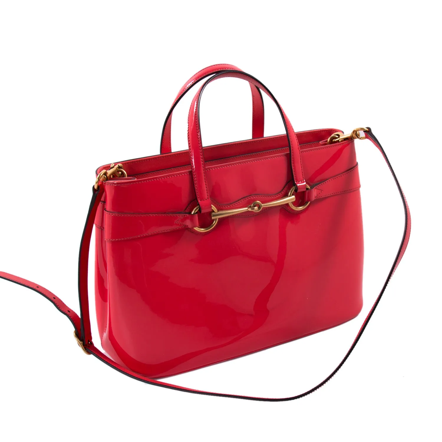 Gucci Patent Bright Bit Shoulder Bag