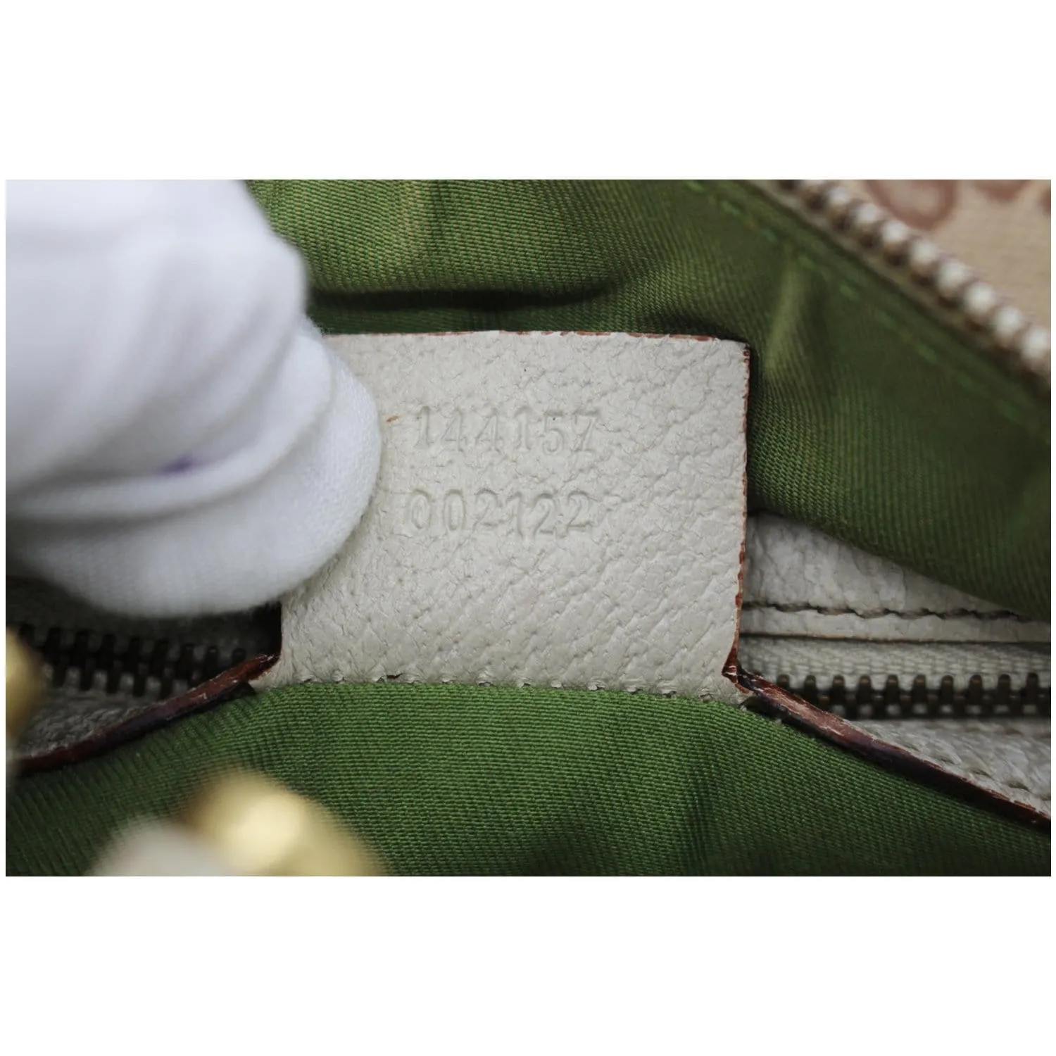 GUCCI Pelham Small GG Canvas Studded Shoulder Bag Beige