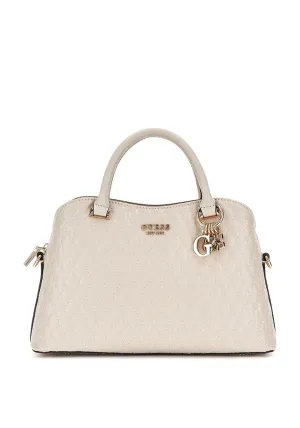 Guess Betula Patent Quilted Satchel Bag, Taupe