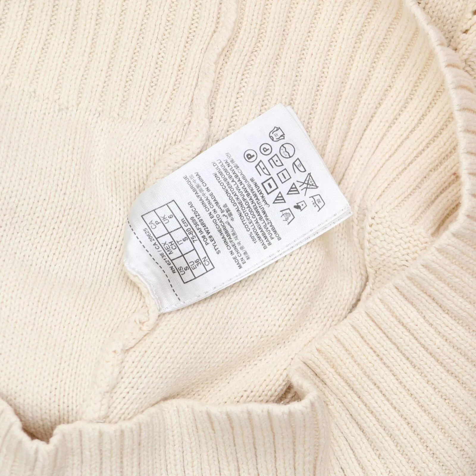 Guess Womens Cable Knit Off the Shoulder Scoop Neck Sweater Cream Off White S