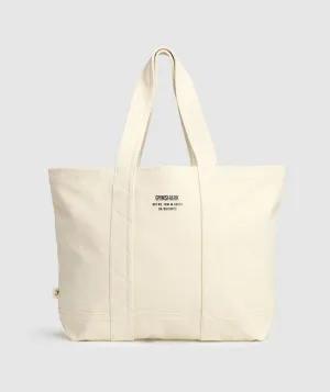 Gymshark Tactical Canvas Tote Bag - Ecru White