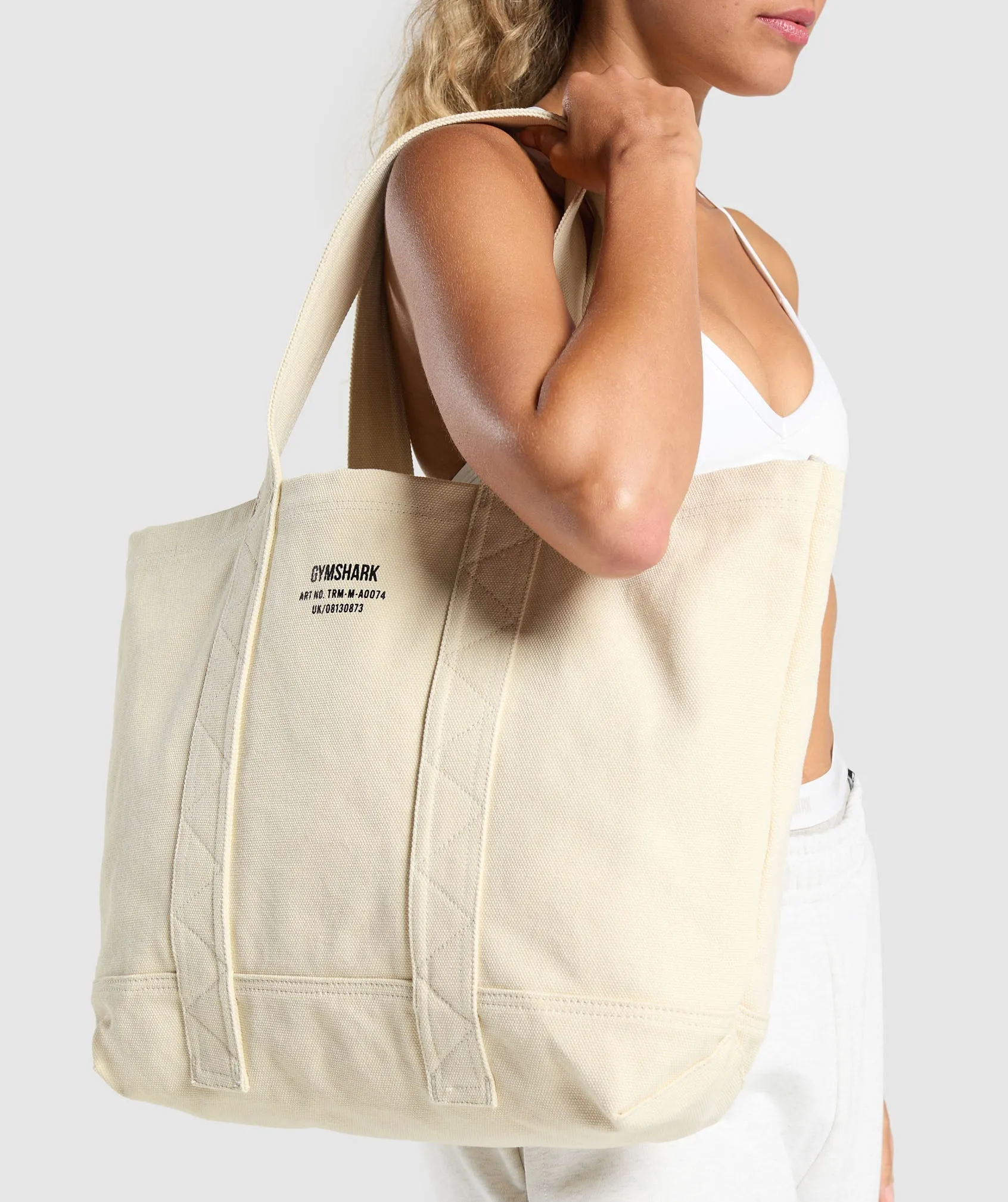 Gymshark Tactical Canvas Tote Bag - Ecru White