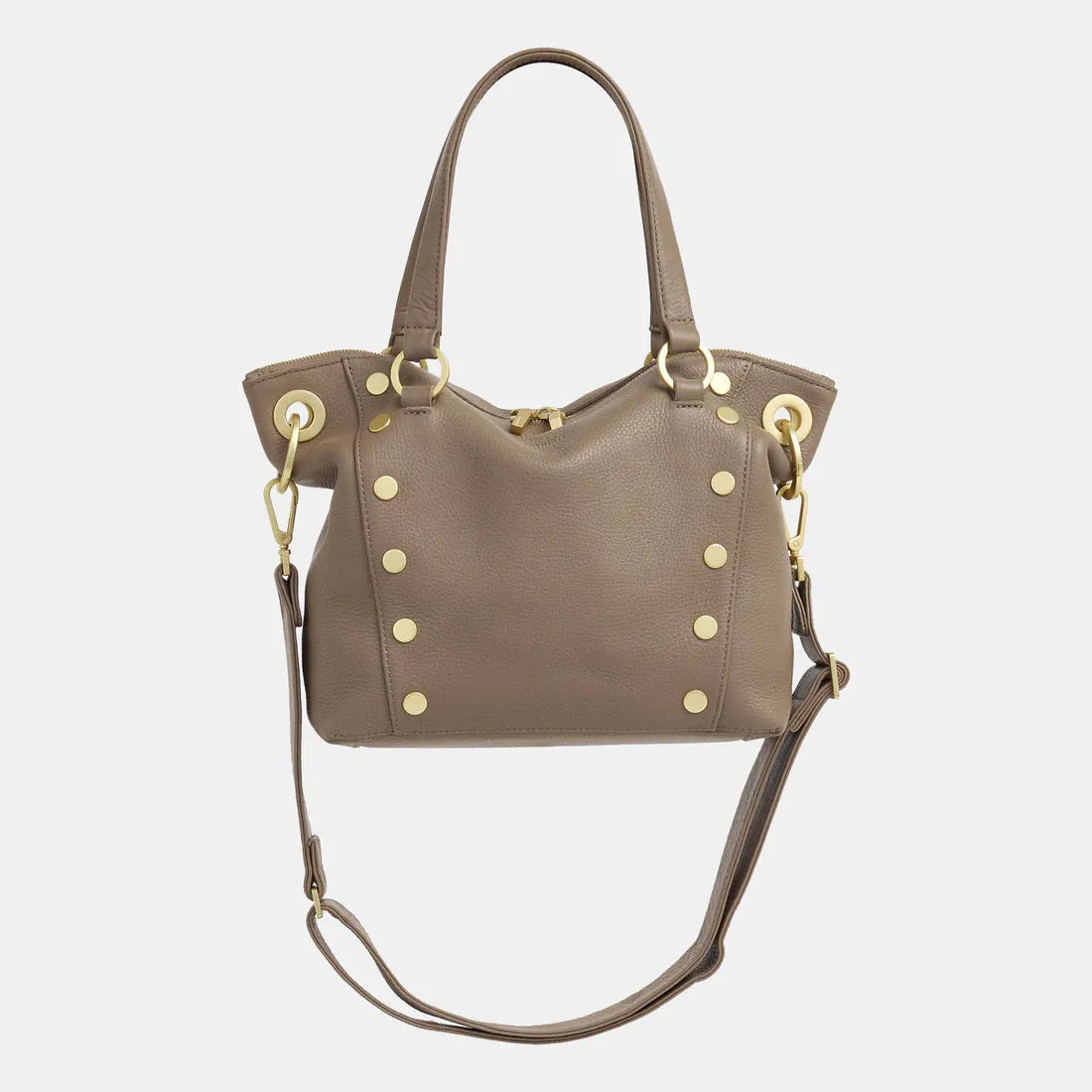 Hammitt Daniel Medium Sculpted Taupe/Brushed Gold Satchel