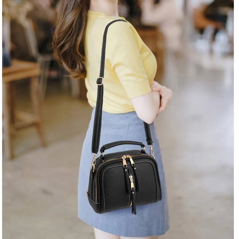 Handbag Trendy wild Patent leather bag Genuine Leather Woman bag European and American Shoulder