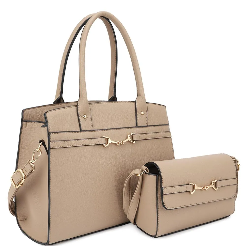 Handle Satchel & Crossbody Bag Set