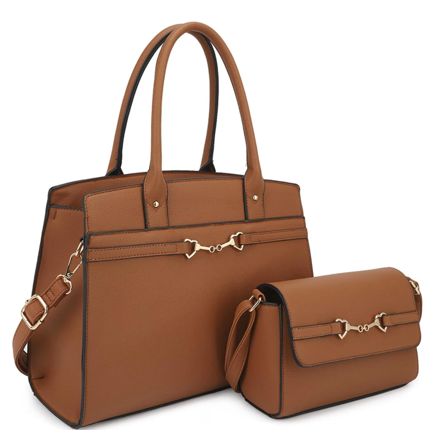 Handle Satchel & Crossbody Bag Set