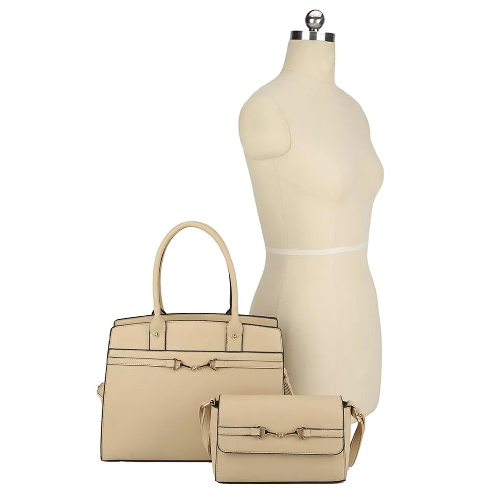 Handle Satchel & Crossbody Bag Set