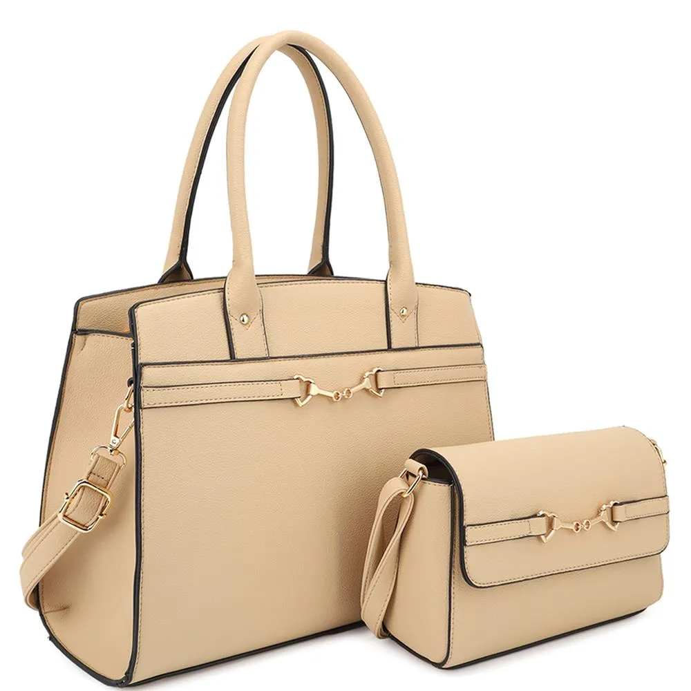 Handle Satchel & Crossbody Bag Set