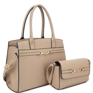 Handle Satchel & Crossbody Bag Set