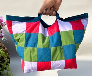Handmade Multicolored  Patchwork Tote Bag