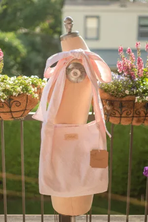 Handmade Ribbon cotton reversible tote - ballerina slippers