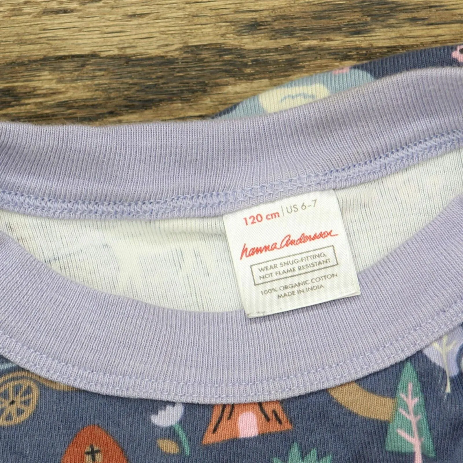 Hanna Anderson Kids Girls Princess Long Sleeve Sleep Shirt Blue 6-7