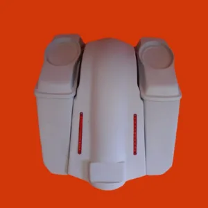 Harley Davidson 5" Softail Heritage Extended Stretched Saddlebags 6.5" Speaker Lids LED Fender No CutOuts