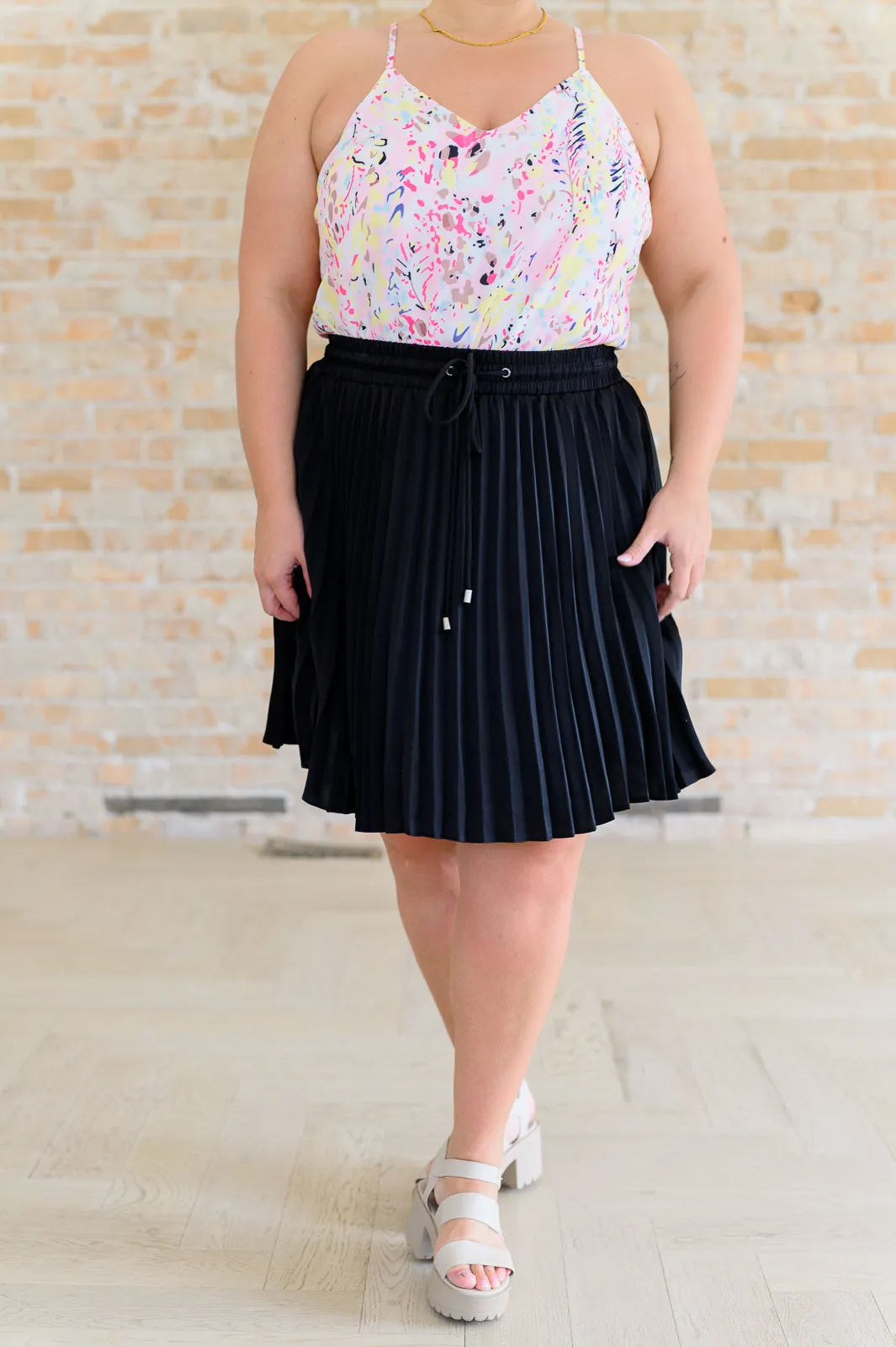 Hazel Blues® |  Just a Flirt Pleated Skirt in Black