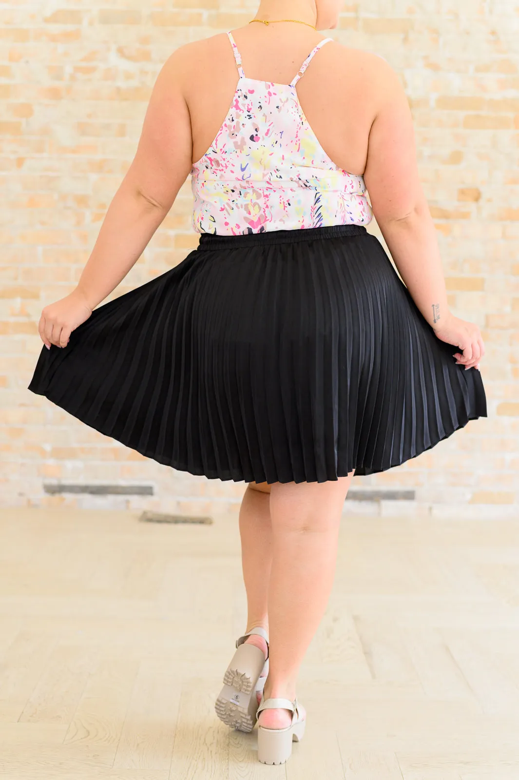 Hazel Blues® |  Just a Flirt Pleated Skirt in Black