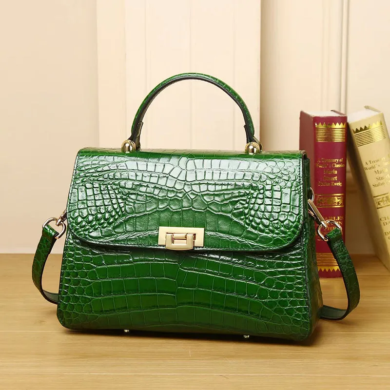Heina Crocodile Pattern Satchel