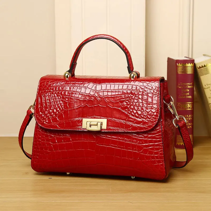 Heina Crocodile Pattern Satchel