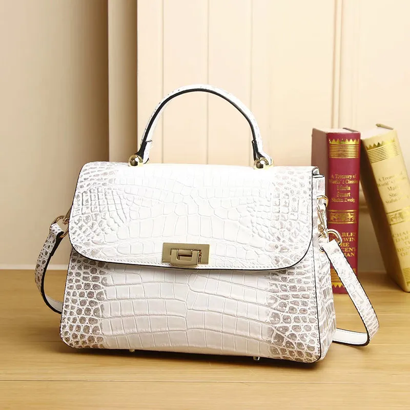 Heina Crocodile Pattern Satchel