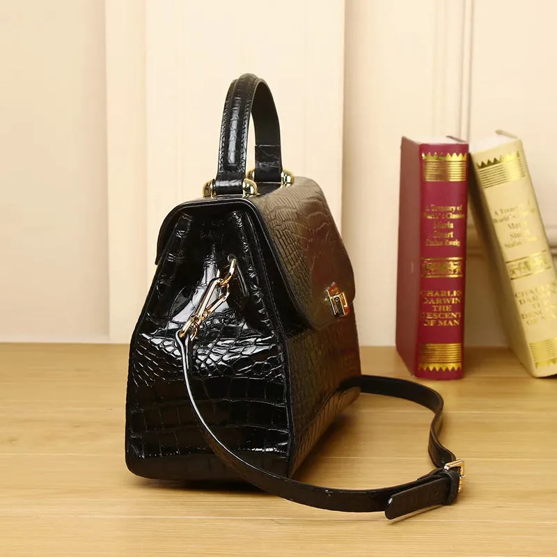 Heina Crocodile Pattern Satchel
