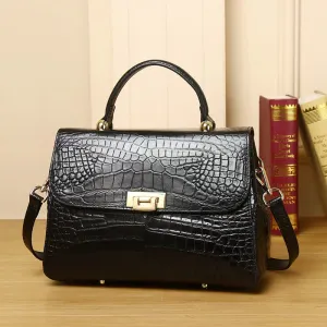 Heina Crocodile Pattern Satchel