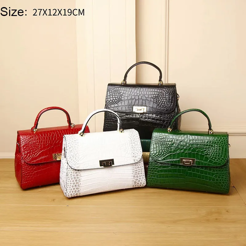 Heina Crocodile Pattern Satchel