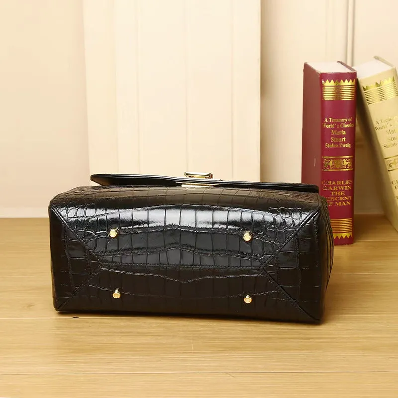 Heina Crocodile Pattern Satchel