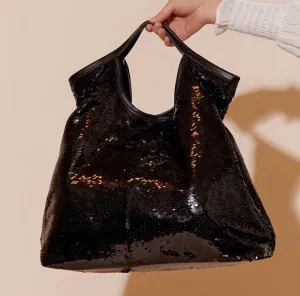 Helene Sequin Tote - Black
