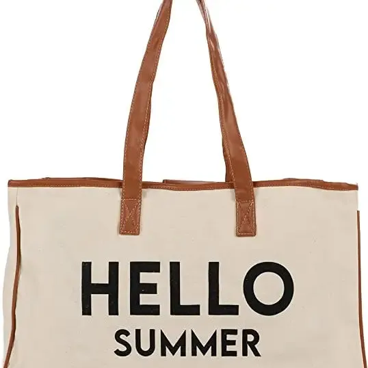 Hello Summer - Large Cotton Tote Bag