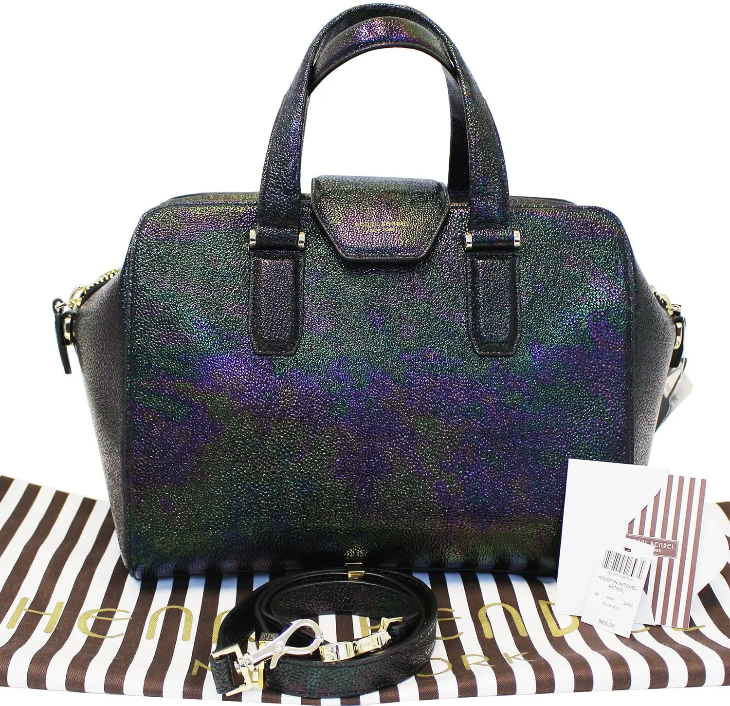 HENRI BENDEL Houston Petrol Satchel Shoulder Bag