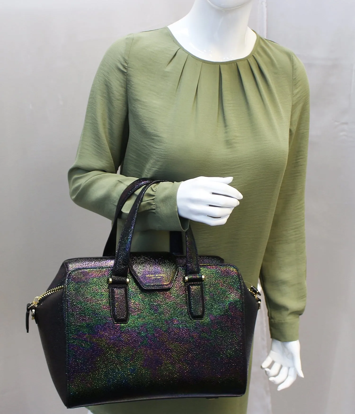 HENRI BENDEL Houston Petrol Satchel Shoulder Bag