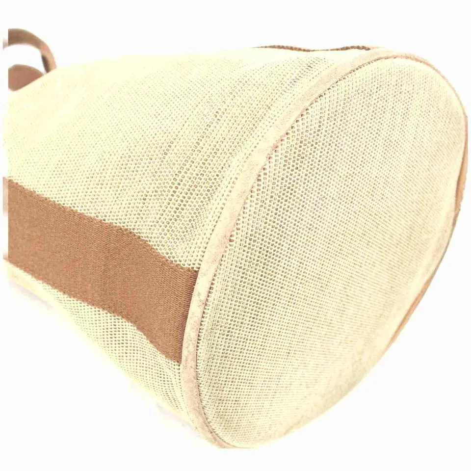 Hermes  Bicolor Toile Saxo MM Bucket Tote  861254