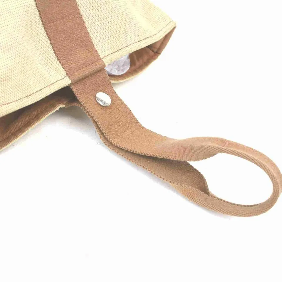 Hermes  Bicolor Toile Saxo MM Bucket Tote  861254
