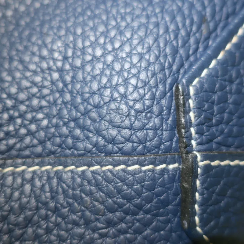 Hermes Double Sens 45 Reversible Tote Bleu Electrique Graphite Clemence Leather