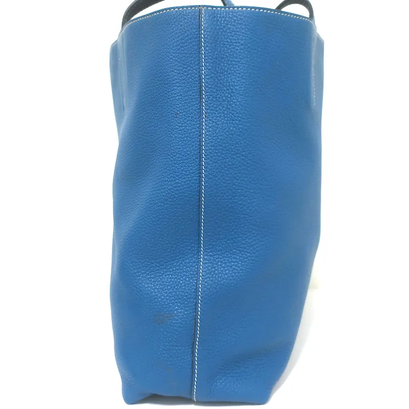 Hermes Double Sens 45 Reversible Tote Bleu Electrique Graphite Clemence Leather