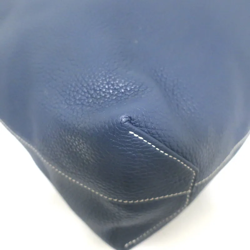 Hermes Double Sens 45 Reversible Tote Bleu Electrique Graphite Clemence Leather