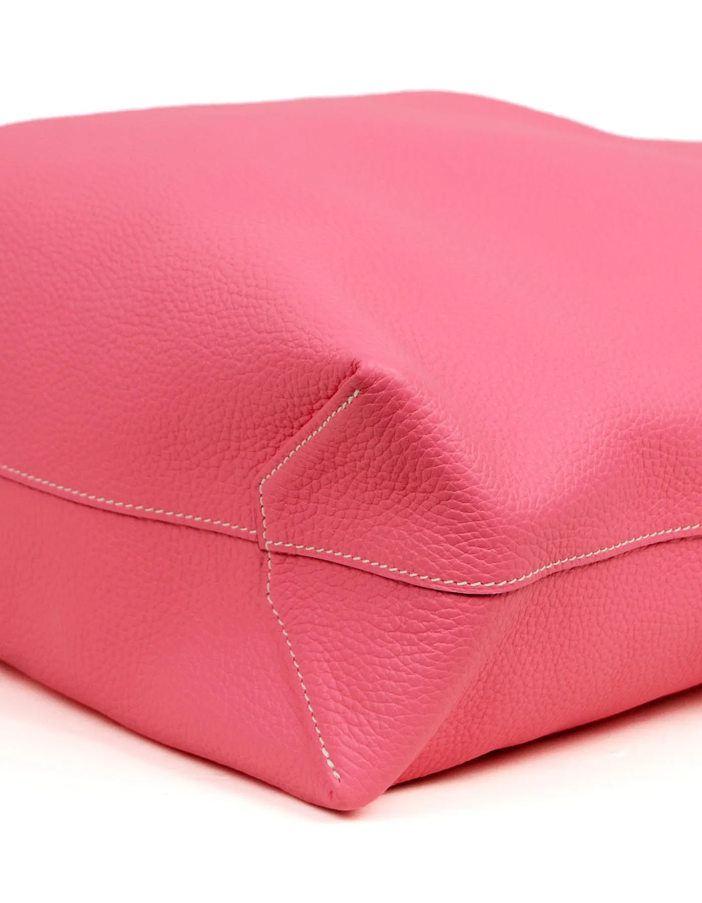 Hermes Rose Azalee/ Sesame Leather Reversible Double Sens 36 Tote Bag