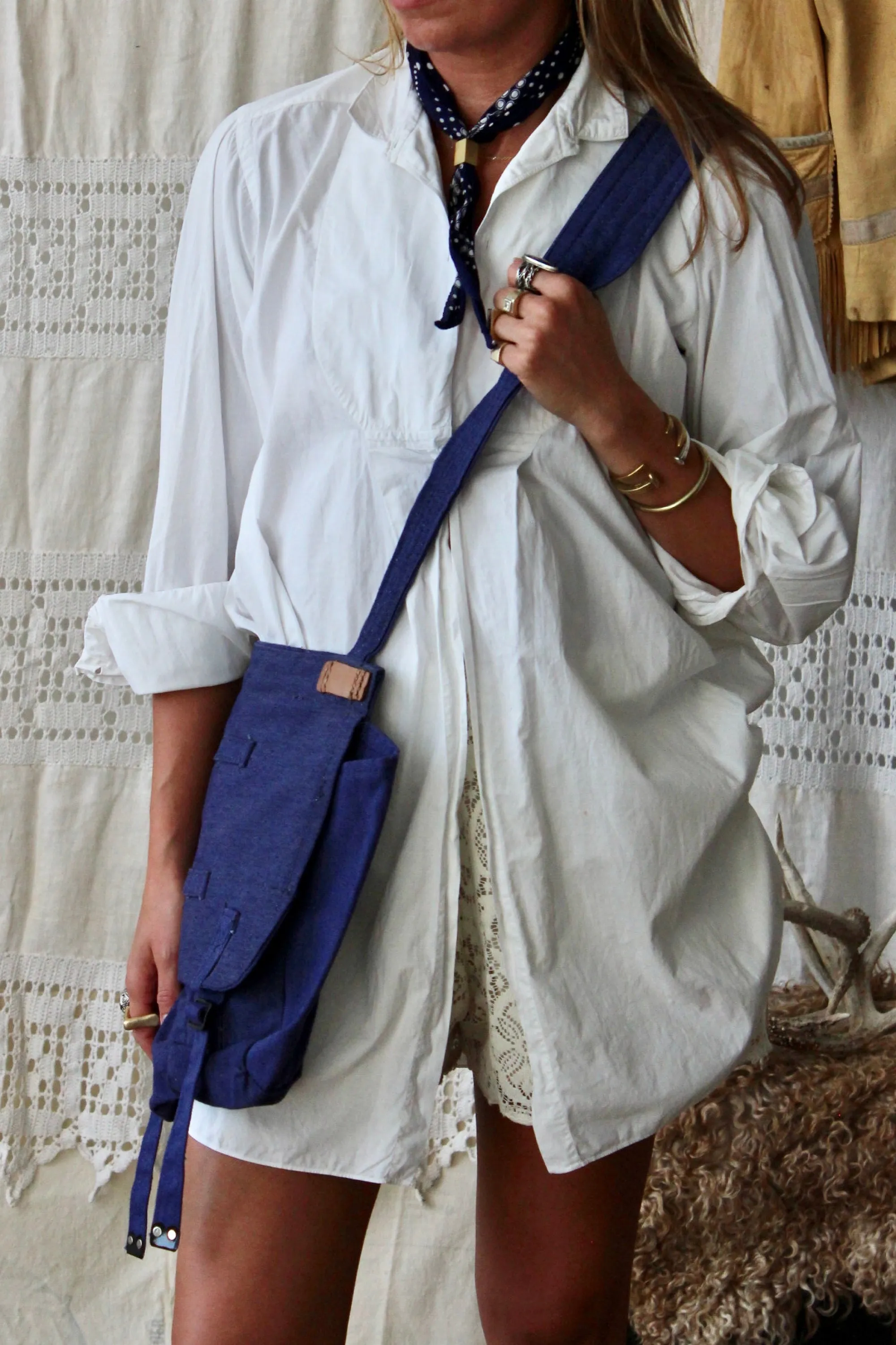 HF215 Vintage French Canvas Crossbody Bag selected by The Highlands Foundry