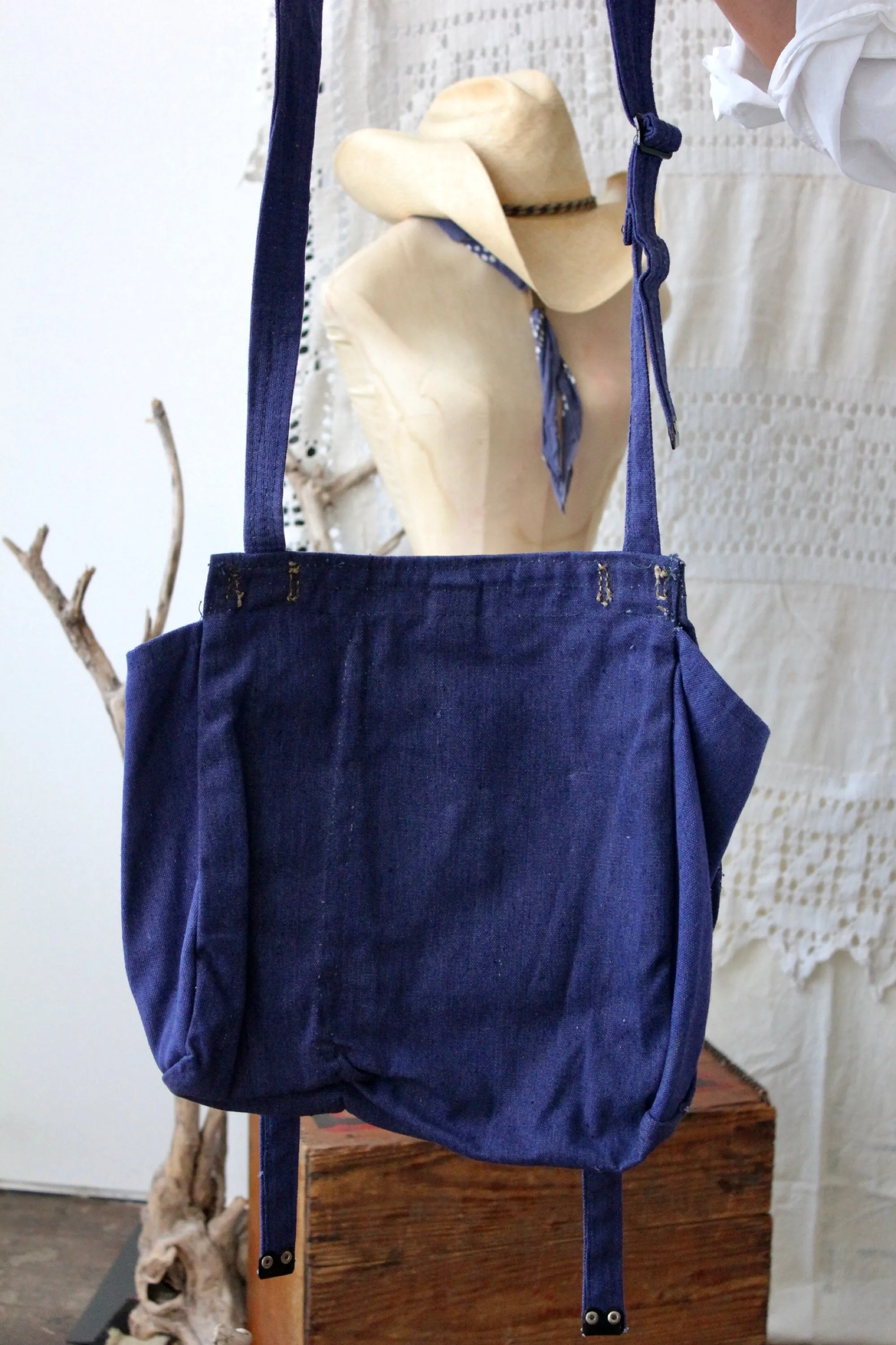 HF215 Vintage French Canvas Crossbody Bag selected by The Highlands Foundry