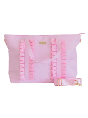 Hollis Ruffled Nylon Tote Bag - Pink