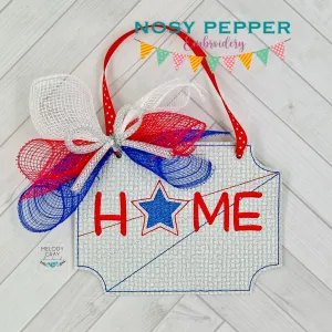 Home Star Sign machine embroidery design (4 sizes included) DIGITAL DOWNLOAD