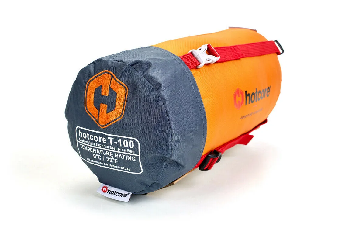 Hotcore T-100 0C/32F Tapered Sleeping Bag Packable and Lightweight
