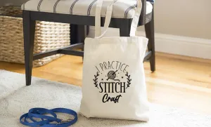 I Practice Stitch Craft Tote Bag