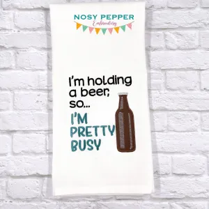 I'm Holding A Beer Applique machine embroidery design (4 sizes included) DIGITAL DOWNLOAD