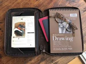 iPad mini zipp case / Leather iPad mini folio / Handmade leather mini padfolio