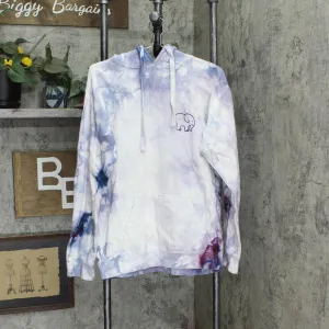 Ivory Ella Womens Tie Dye Graphic Hooded Hoodie Sweatshirt Purple Multicolor S