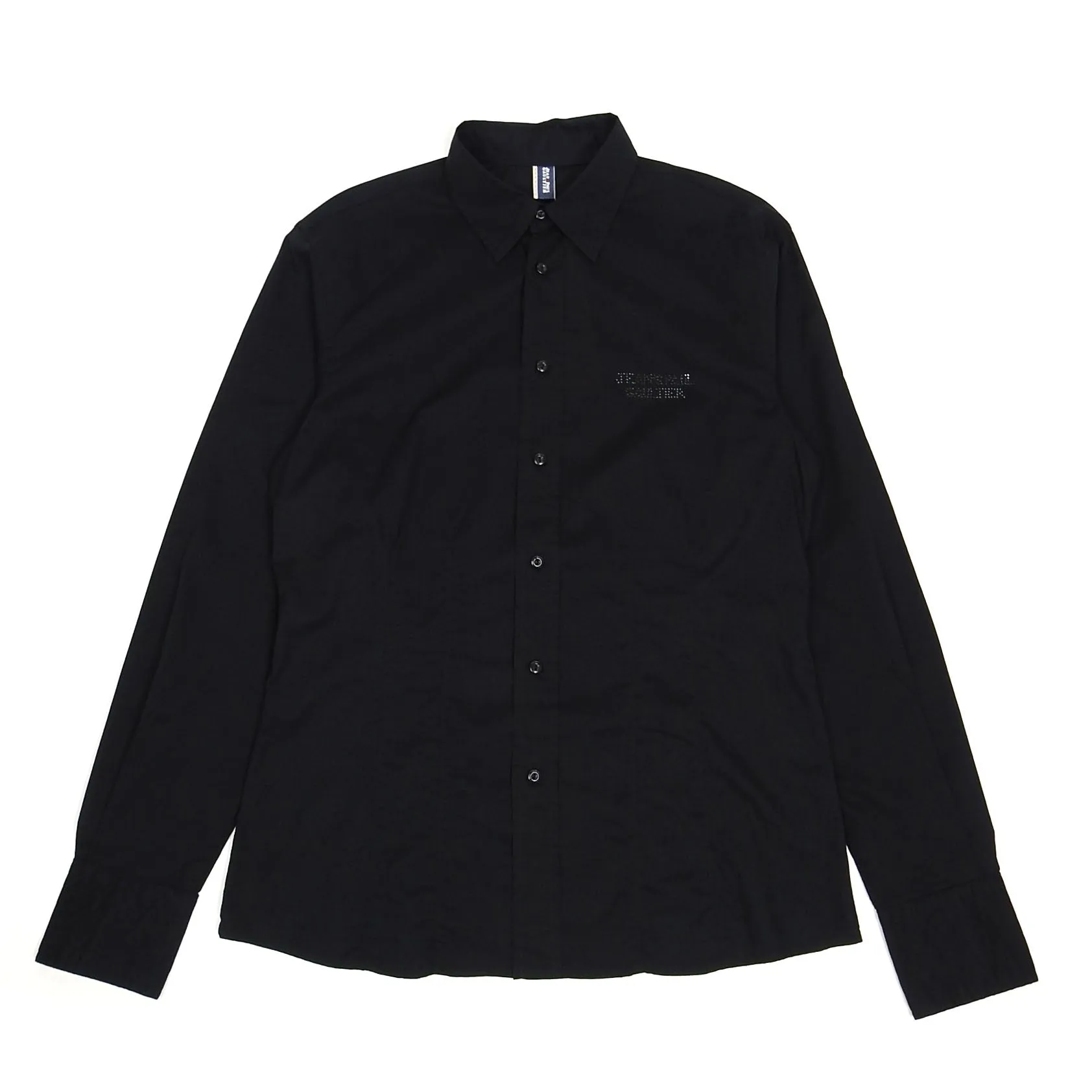 Jean’s Paul Gaultier Black Sheer Logo Studded Shirt Size XL