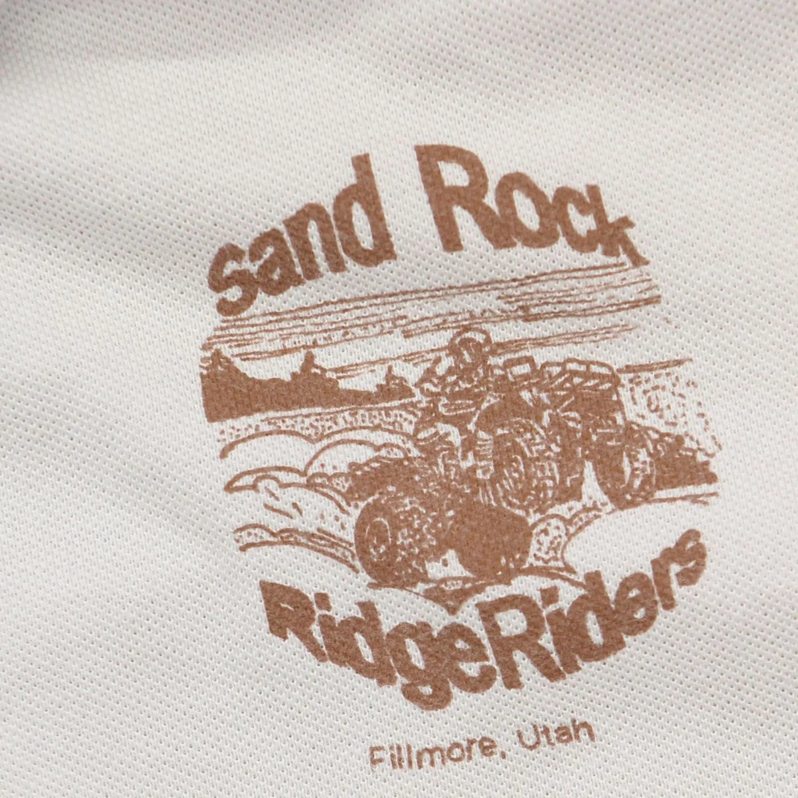 Jeezes Mens Combed Cotton Sand Rock Ridge Riders Utah Polo Shirt Sand Brown L