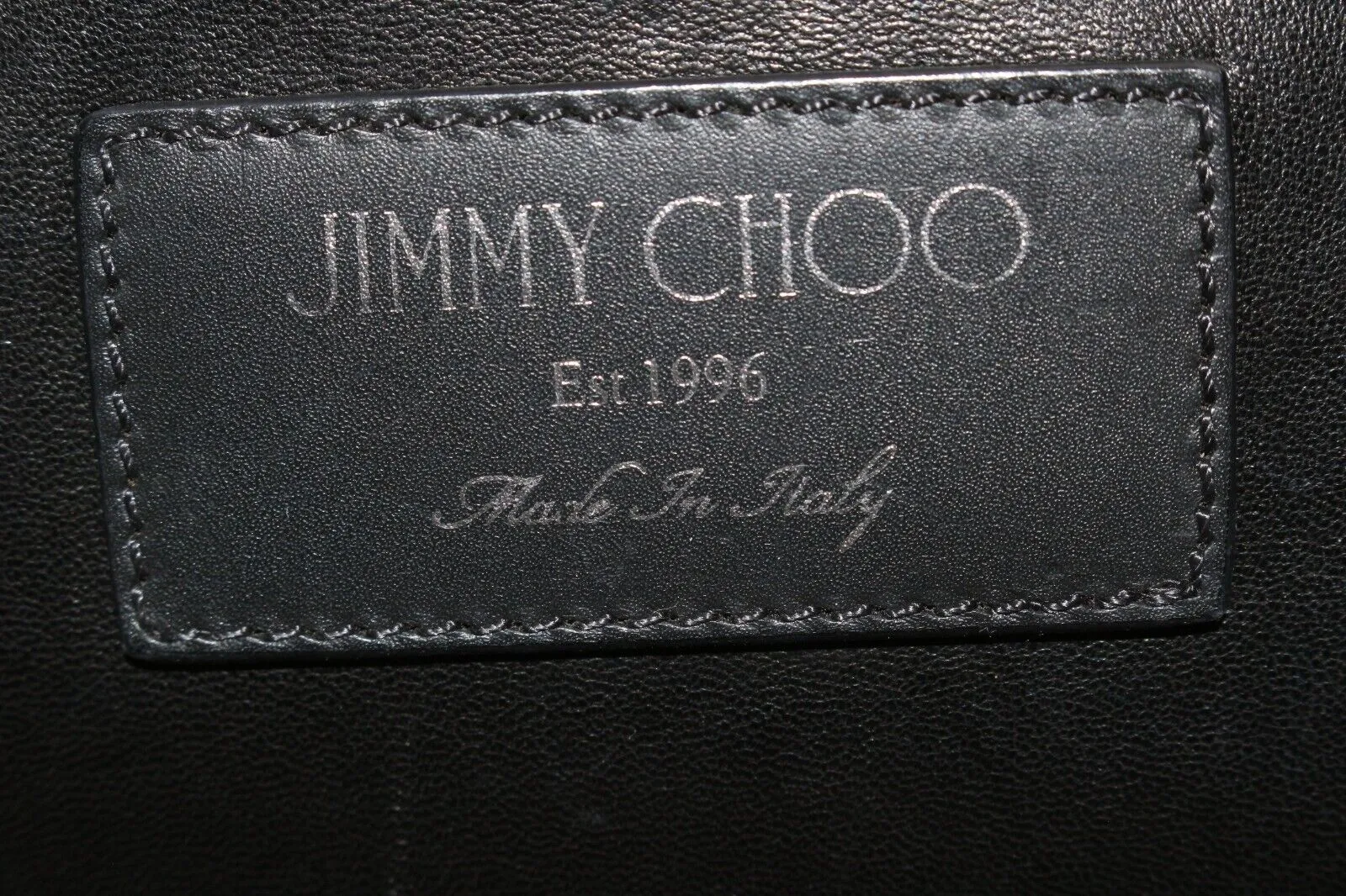 JIMMY CHOO Black Leather Studded Tote Spike Grommet Rivet 4JC1220K