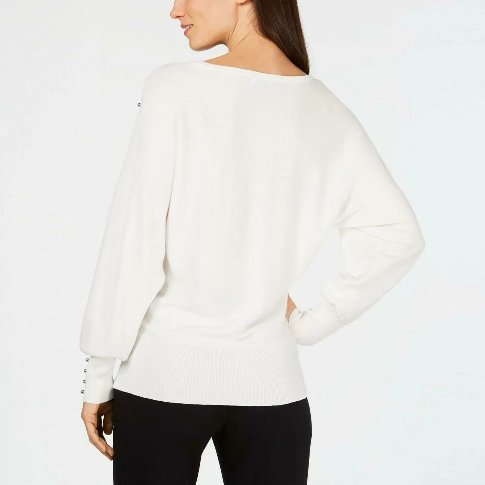 JM Collection Women's Petite Studded Sweater.